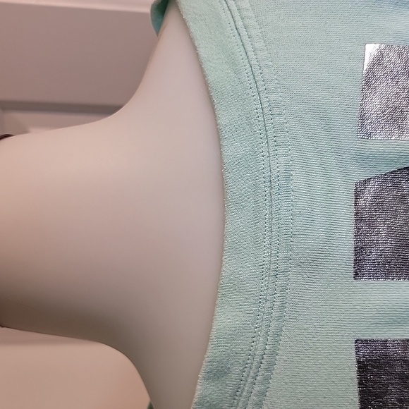 Womens Victoria Secret Pink Turquoise and Silver Logo Sweatshirt Size Small - Picture 4 of 9